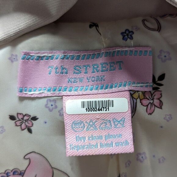 Vintage 7th Street NY Pink Size 4 Women's Trench Jacket Coat with Belt - Picture 7 of 11